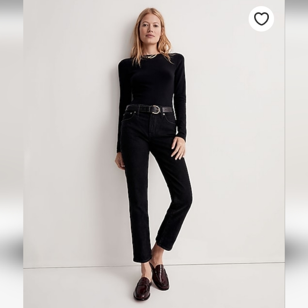 Madewell Mid Rise Perfect Vintage Straight black jeans